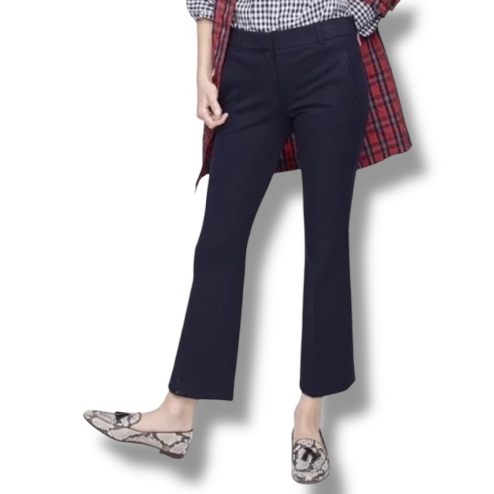 J. Crew Navy Blue Teddie Kick Crop Pants 4